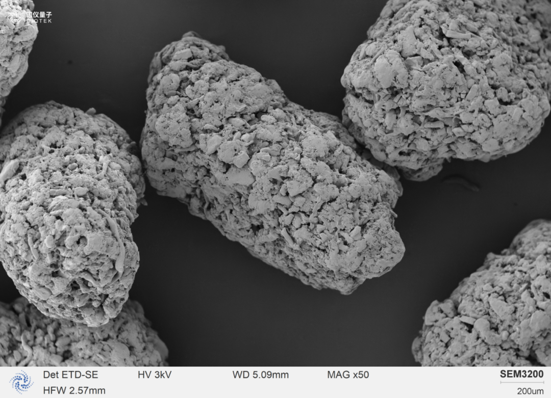 Ibuprofen particles taken by SEM3200