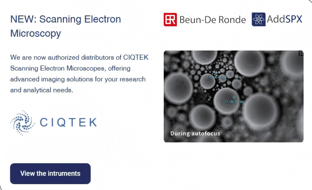 Beun-De Ronde Becomes Authorized Distributor of CIQTEK Scanning Electron Microscopes in Benelux Region